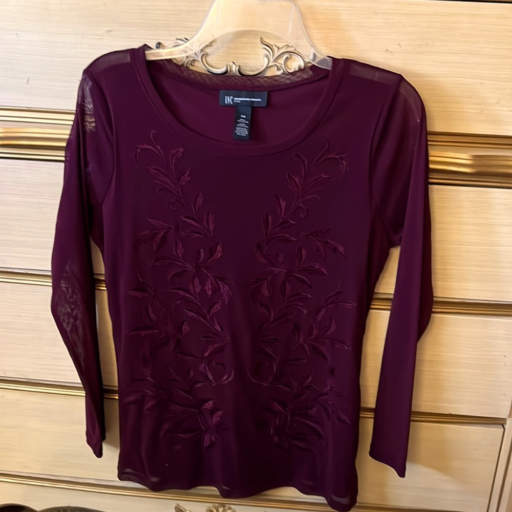 INC embroidered top